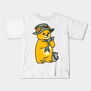 Teddy Bear Fisherman Kids T-Shirt